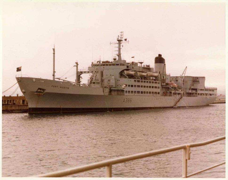 RFA FORT AUSTIN
At Gibraltar March 1982 prior to rapid deployment south to meet Endurance.
