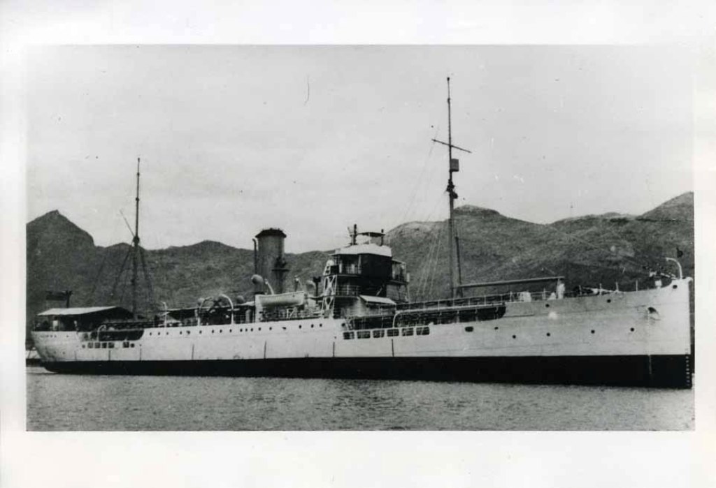 RFA SLAVOL 1918-1942
Built Greenock. Archangel in 1918 then Eastern Med to 1921. Plymouth based to 1926 during which she accompanied Renown on Royal Tour. Trincomalee 1927 - 1939. Thence Port Said supplying Tobruk. Torpedoed by U205 on 26 March 1942.
