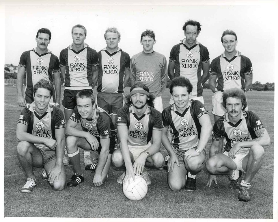 RFA OLMEDA
Football team 1983 in Southampton away strip.
Goalie Cdt E Mackay.
