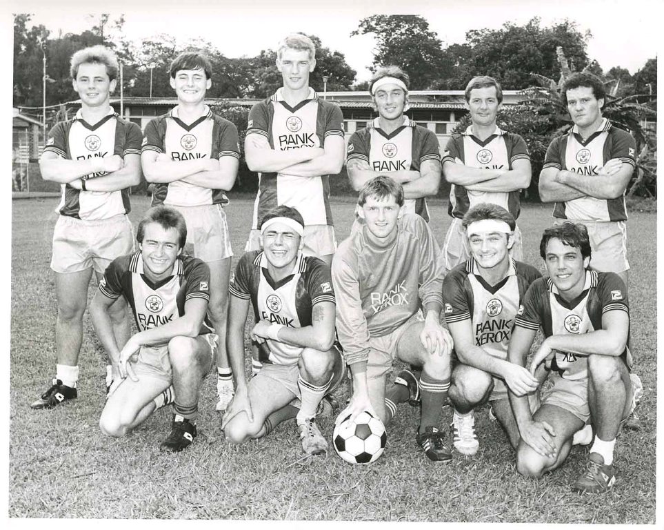 RFA OLMEDA
Football team in Southampton strip, Singapore 1984.
Inter alia John Finch, Peter Tyson, Jim McKie, Evan MacKay.
