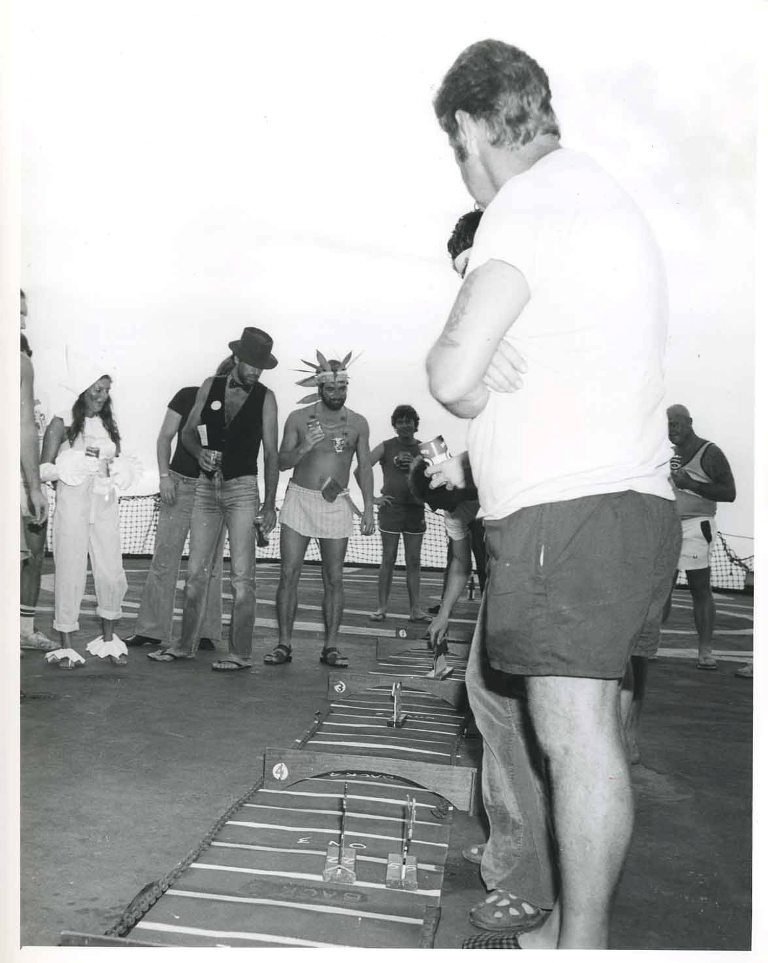 RFA OLMEDA
Crossing the Line 1984.
"Andy Pandy" Sheila, "Clint E" Joseph Hopgood, Brave Keith Truscott.
