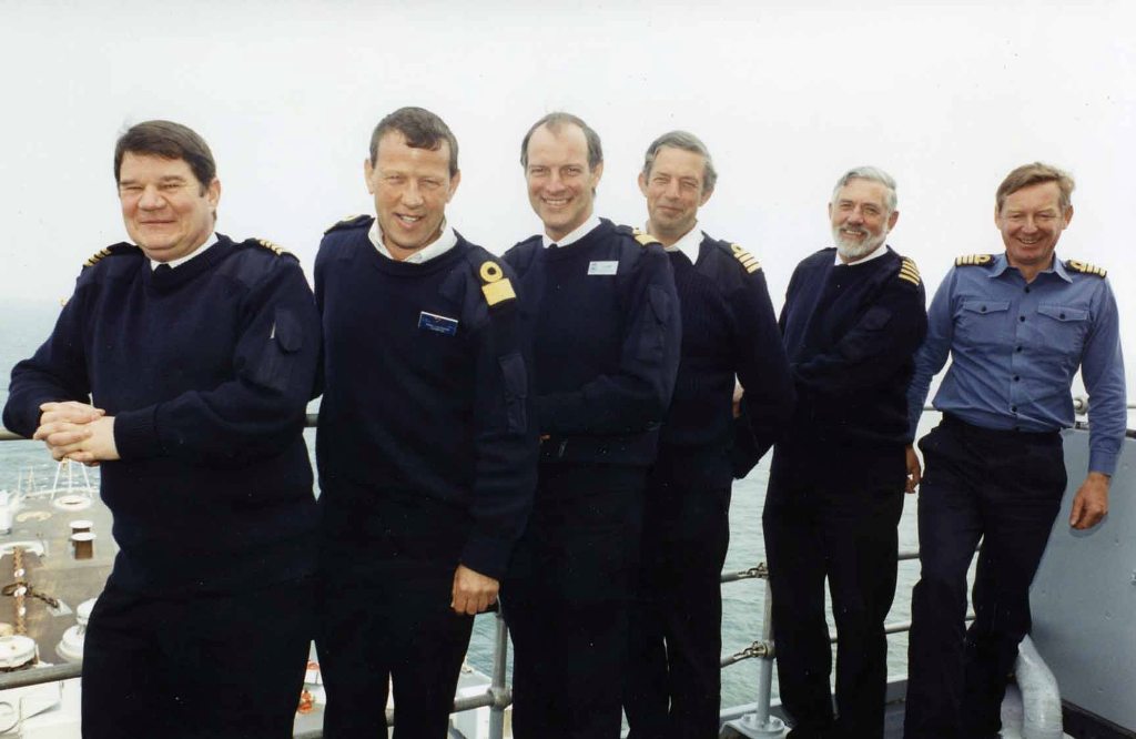 HMS AURORA
Cdre Peter Lannin, Capts Ian Gough & David Pursall.
