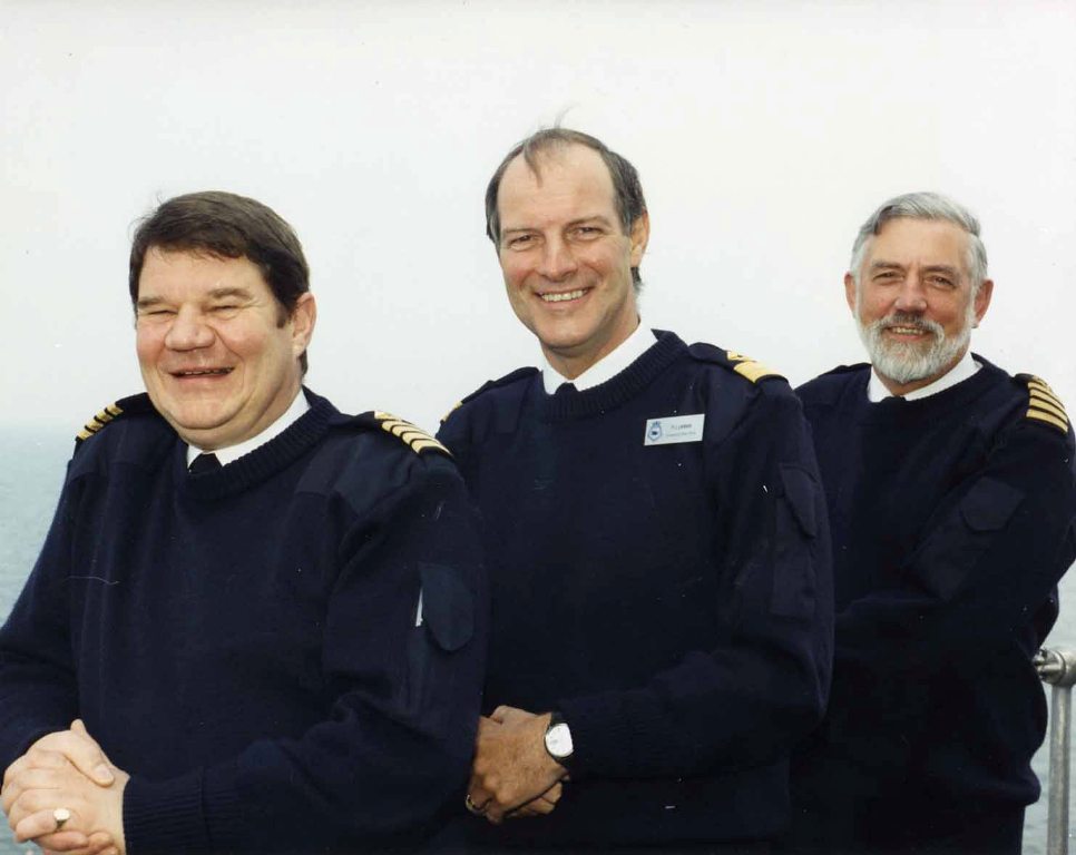 HMS AURORA
Cdre Peter Lannin, Capts Ian Gough & David Pursall.
