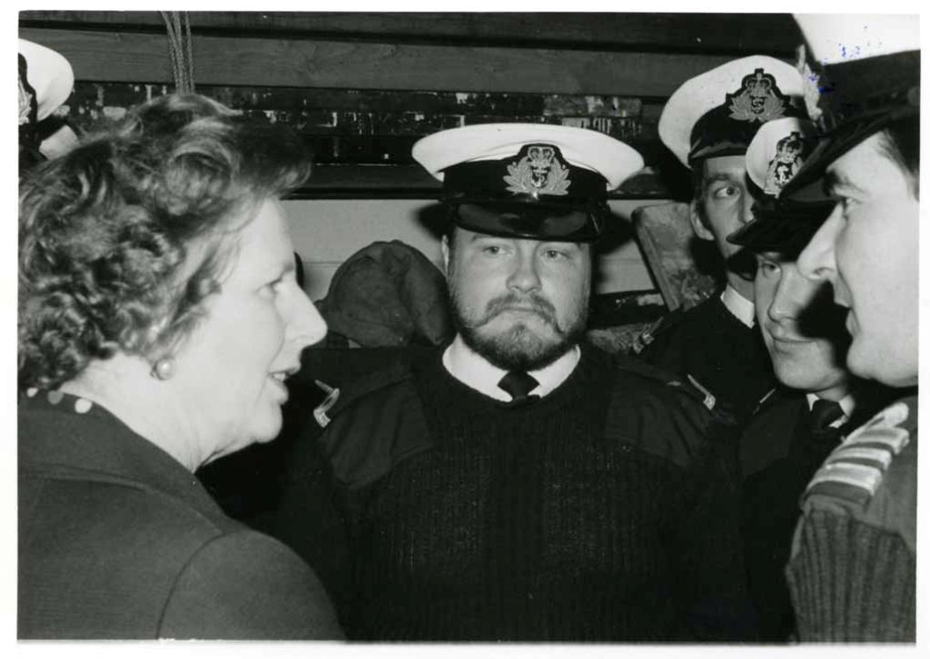 RFA FORT GRANGE
Visit by Maragaret Thatcher, Falklands, Autumn 1983.
Embarked Flight.
