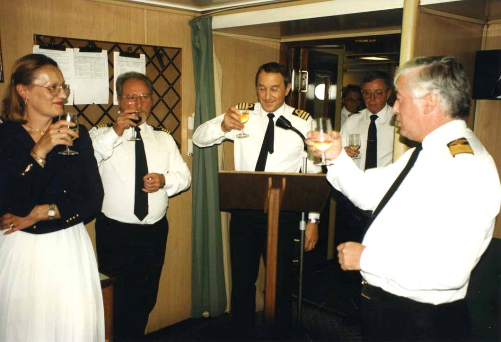 Cdre DAVID SQUIRE
Captain Steve Hodgson, STO(N) David Bates, Captain Roger Robinson-Brown.
