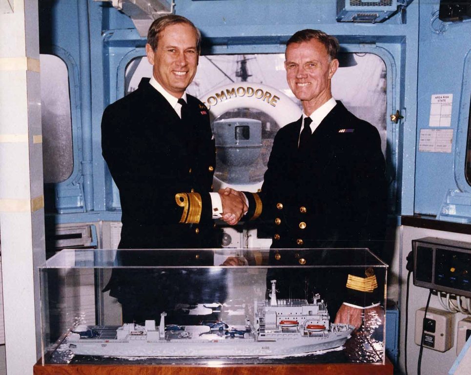 RFA ARGUS
RADM Boyce & Cdre Dick Thorn.
