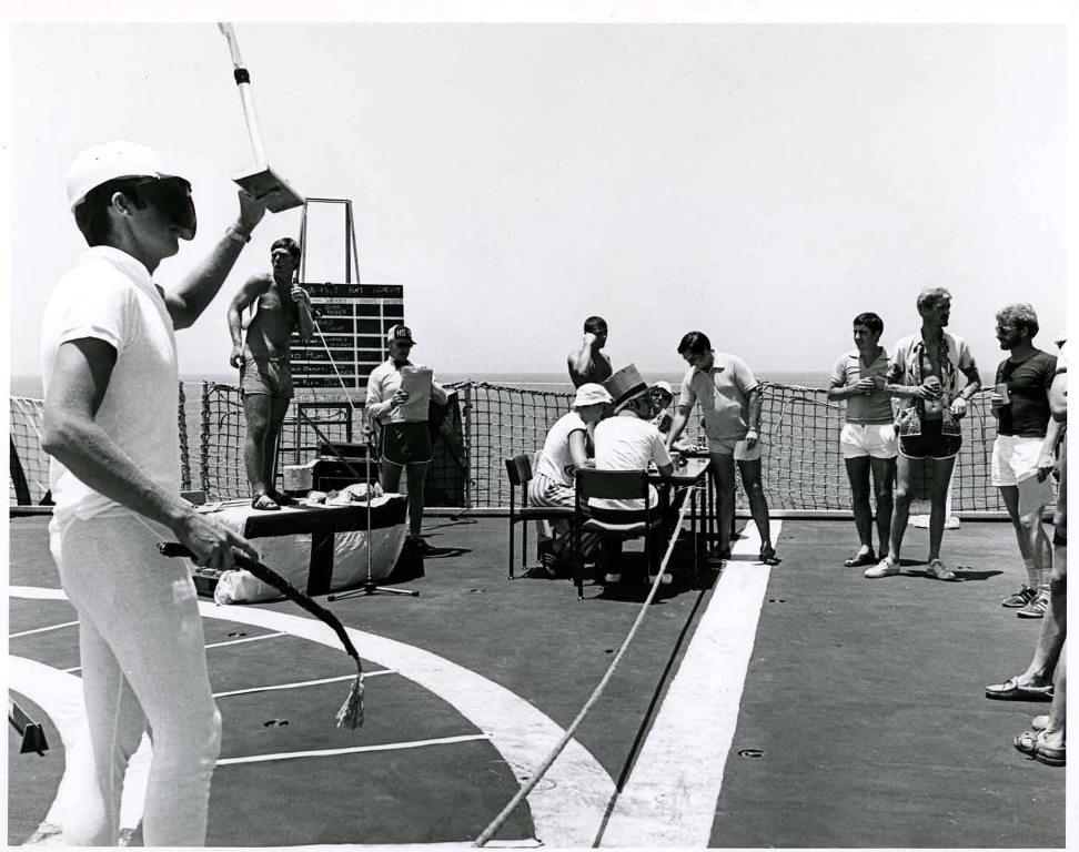 RFA FORT GRANGE
Events organised during Gulf Patrol deployment 1981 in aid of the Stoke Mandeville Appeal.
