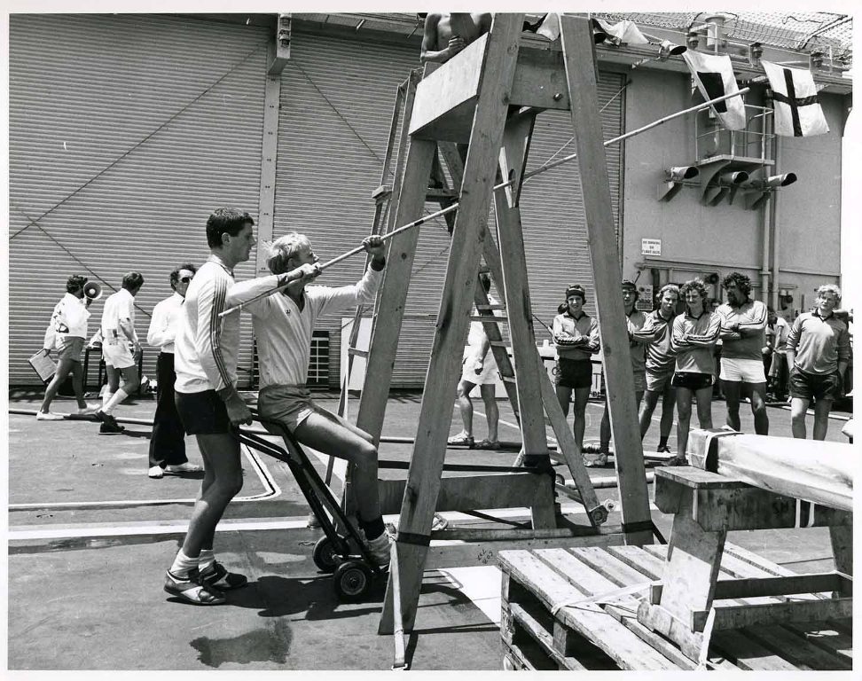 RFA FORT GRANGE
Events organised during Gulf Patrol deployment 1981 in aid of the Stoke Mandeville Appeal.
