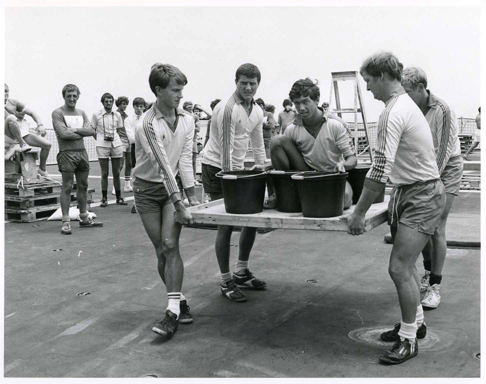 RFA FORT GRANGE
Events organised during Gulf Patrol deployment 1981 in aid of the Stoke Mandeville Appeal.
