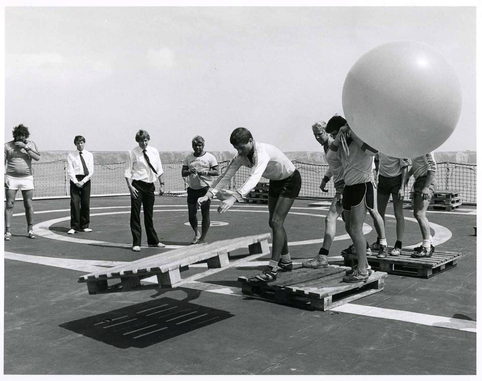 RFA FORT GRANGE
Events organised during Gulf Patrol deployment 1981 in aid of the Stoke Mandeville Appeal.
