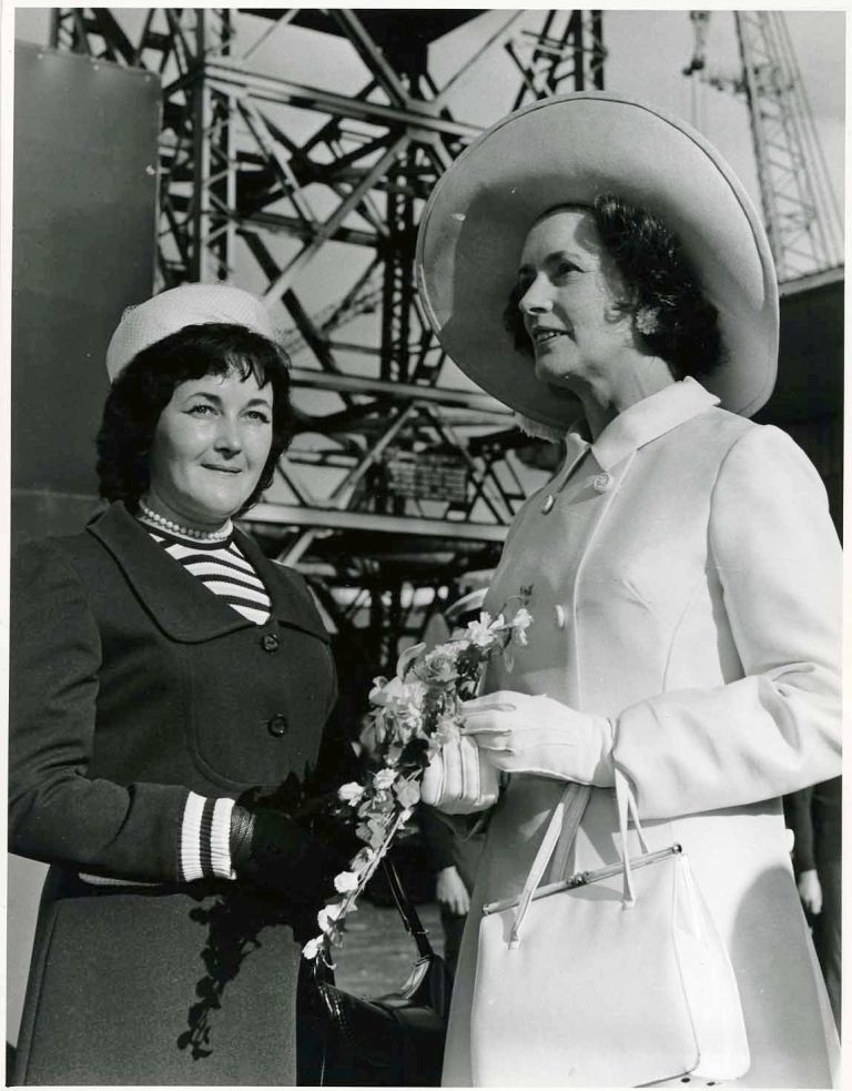 RFA BLACK ROVER
Launch at Neptune Shipyard, Walker, August 1973.
 Mrs Trewby right.
