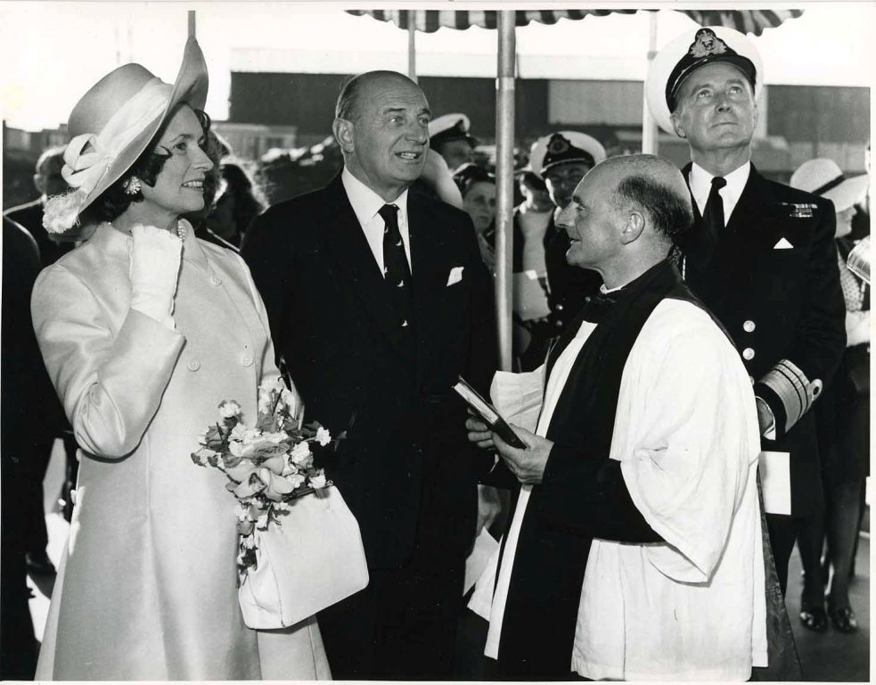 RFA BLACK ROVER
Launch at Neptune Shipyard, Walker, August 1973.
Mrs Trewby, Sir John Hunter, VADM Trewby (Chief of Fleet Support).
