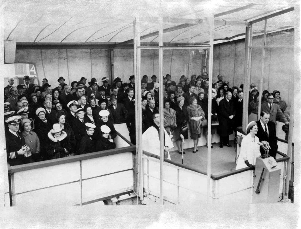 RFA REGENT
Launch at Belfast 1967.
Lady Sponsor, Mrs Lucy Faulkner, wife of Ulster Minister of Commerce.
