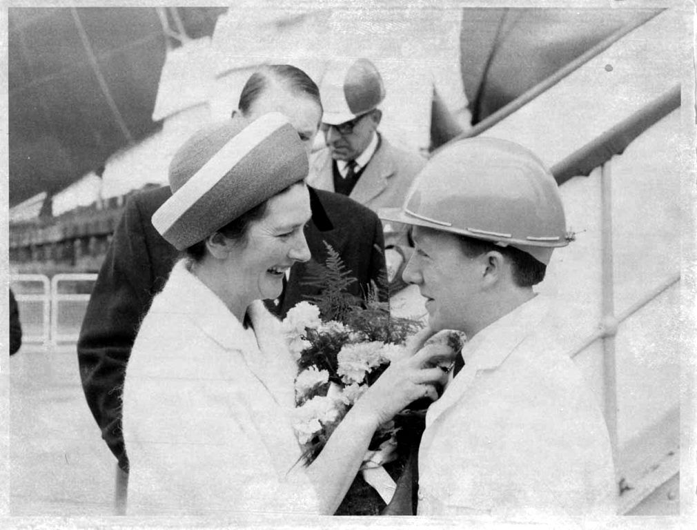 RFA REGENT
Launch at Belfast 1967.
Lady Sponsor, Mrs Lucy Faulkner, wife of Ulster Minister of Commerce.

