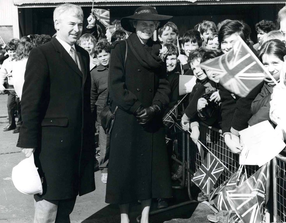 RFA ARGUS
Renaming ceremony at Harland & Wolff, Belfast, March 1987.
Lady Sponsor, Lady Pamela Blelloch.
