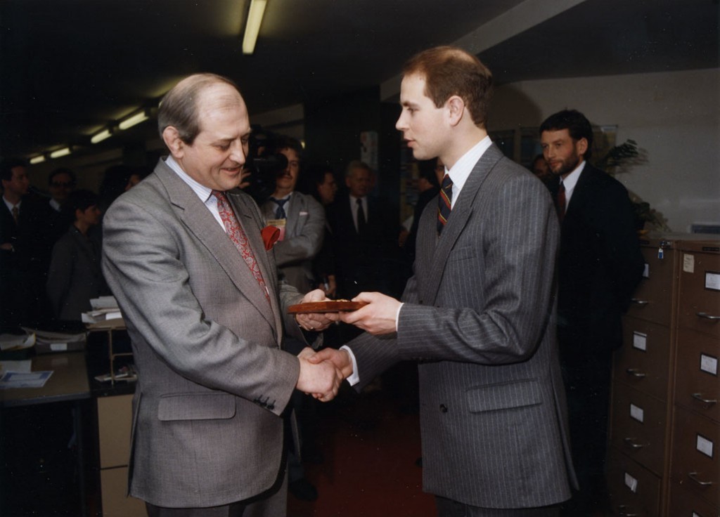 HRH PRINCE EDWARD
Visit to RFA HQ circa 1995.
John Curran.
