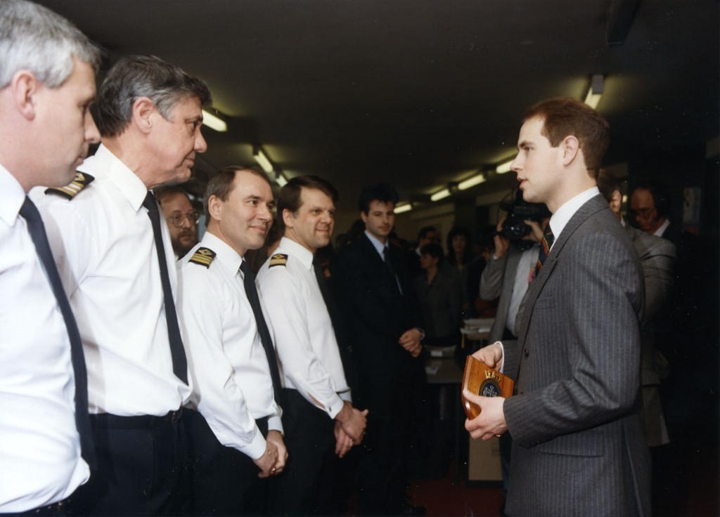 HRH PRINCE EDWARD
Visit to RFA HQ circa 1995.
Dave (Harry) Barker, Roy Wells, Geoff Pickin, Andy Cooke.

