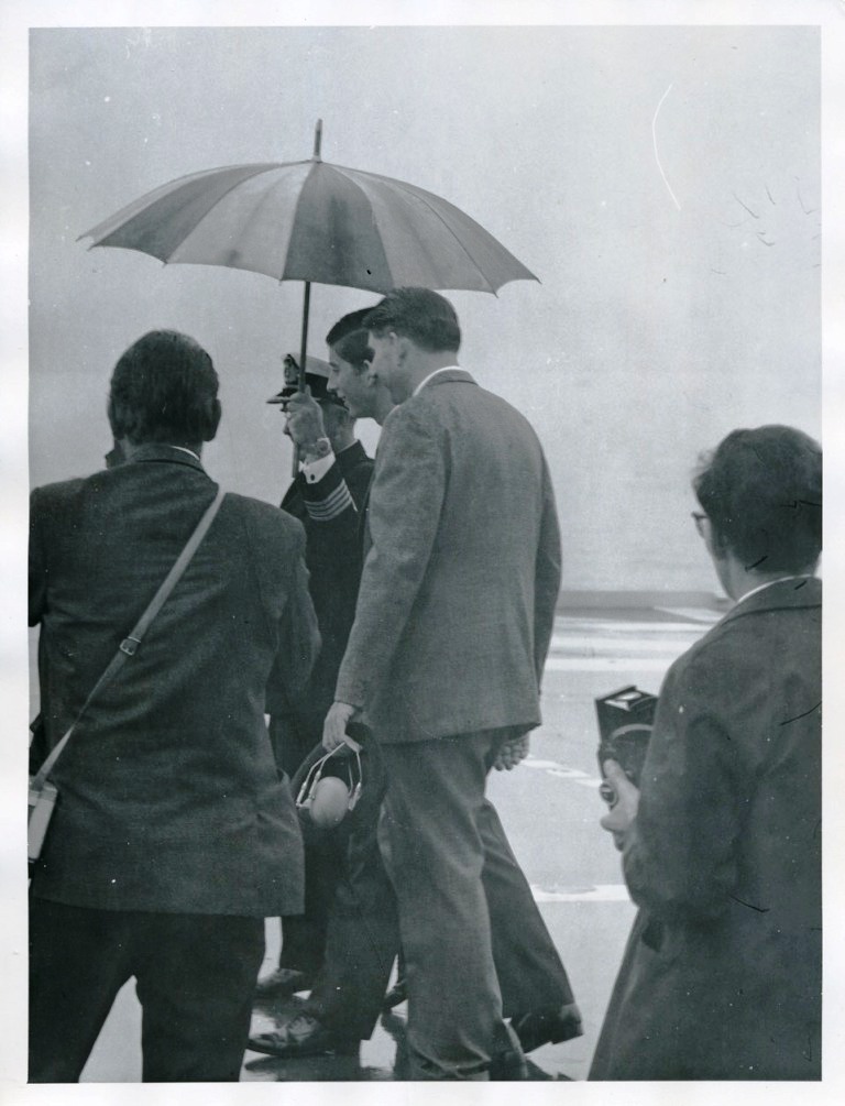 HRH PRINCE CHARLES
Visit to  RFA RESOURCE, Fleet Review, Torbay, 1969.
