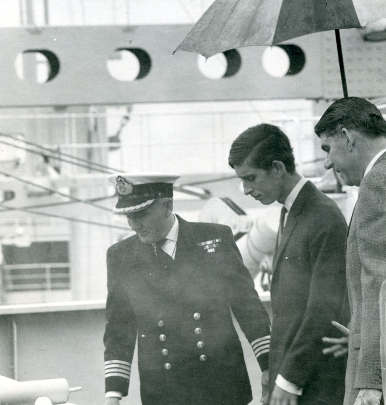 HRH PRINCE CHARLES
Visit to RFA RESOURCE, Fleet Review, Torbay, 1969.
