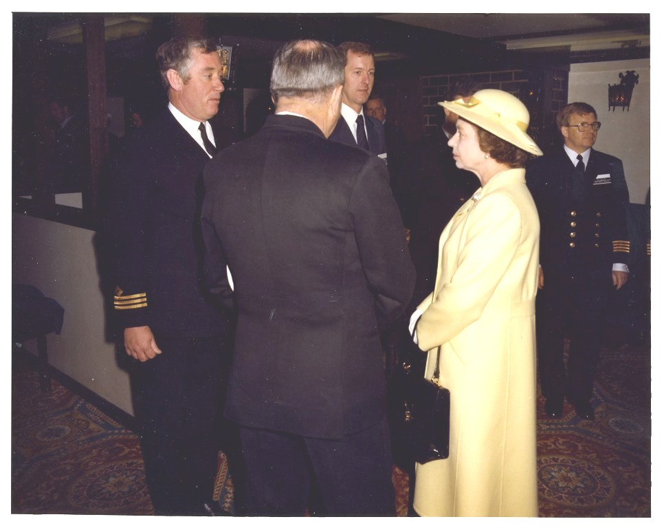 RFA FORT AUSTIN
Royal visit at Portland, June 1981.
Stuart Pearce, Ron Howells, Martin Ellam.

