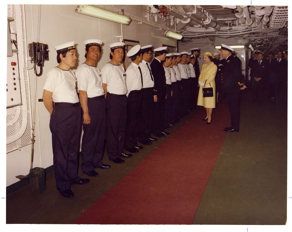 RFA FORT AUSTIN
Royal visit at Portland, June 1981.
Hong Kong Chinese ratings from Sir Percivale & Stromness.

