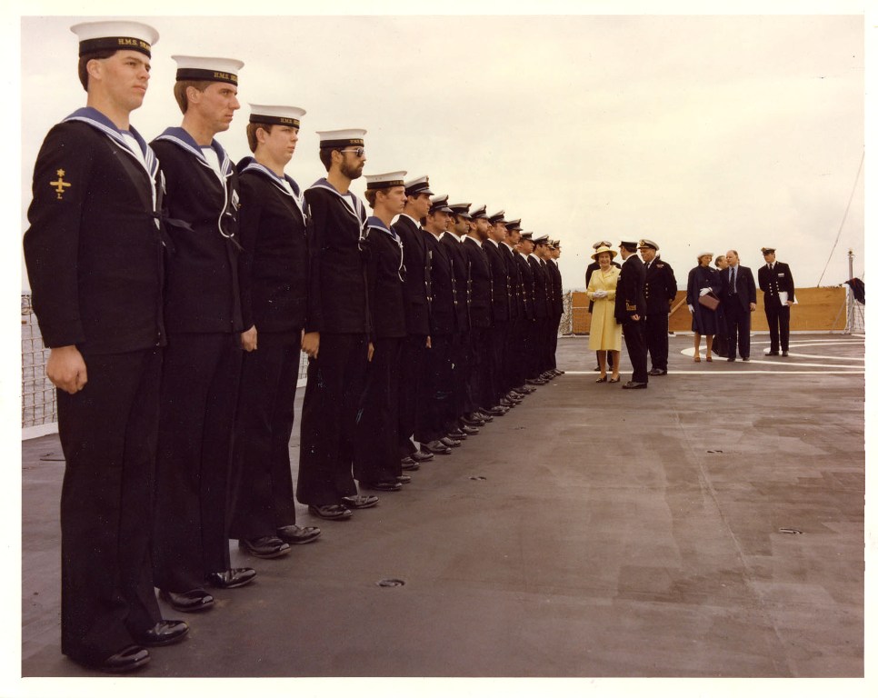 RFA FORT AUSTIN
Royal visit at Portland, June 1981.
824 Squadron Flight.

