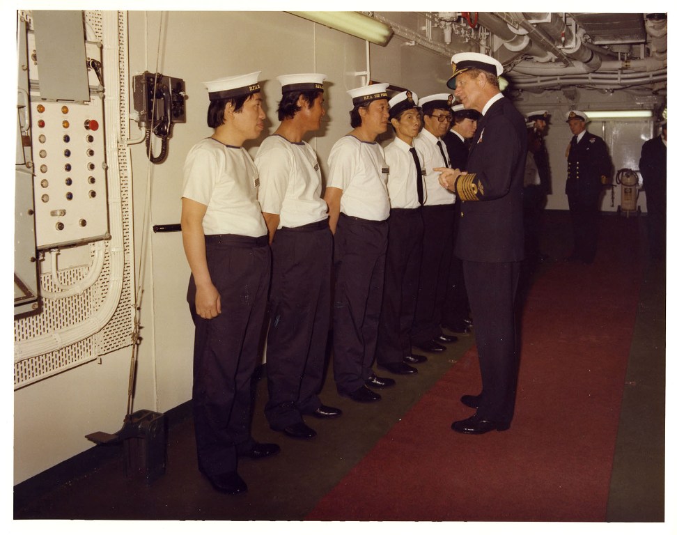 RFA FORT AUSTIN
Royal visit at Portland, June 1981.
Crew members from Sir Percivale.
