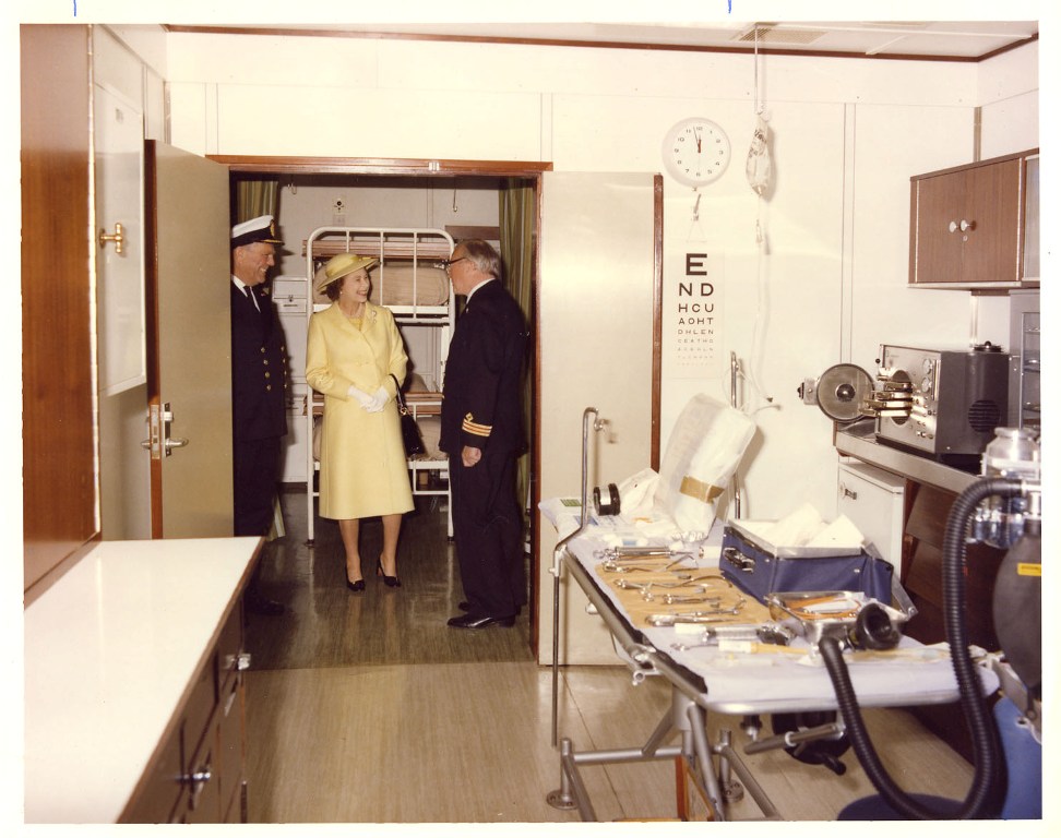 RFA FORT AUSTIN
Royal visit at Portland, June 1981.
Ship's Surgeon Dr Edward Harrison.
