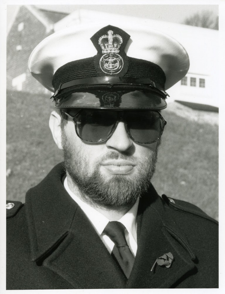 WHALE ISLAND
RFA personnel (to be identified} in new uniforms, training for Remembrance Day Cenotaph Parade, 1987.
