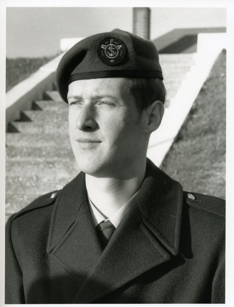 WHALE ISLAND
RFA personnel (to be identified} in new uniforms, training for Remembrance Day Cenotaph Parade, 1987.
