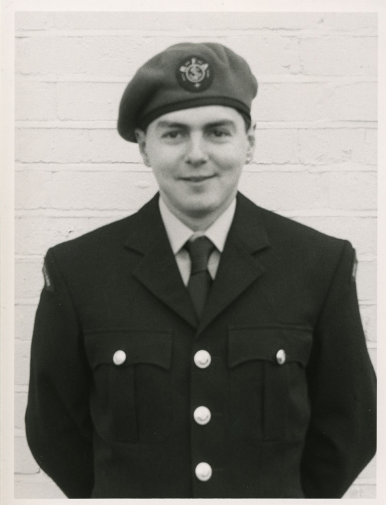 WHALE ISLAND
RFA personnel (to be identified} in new uniforms, training for Remembrance Day Cenotaph Parade, 1987.
