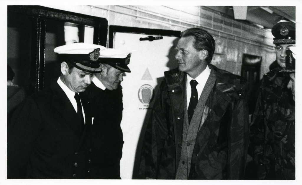 RFA FORT GRANGE
Cooper Collection
Visit of Defence Minister Michael Heseltine, Falklands, January 1984.
 Capt Rex Cooper & CEO Tom Humphrey.
