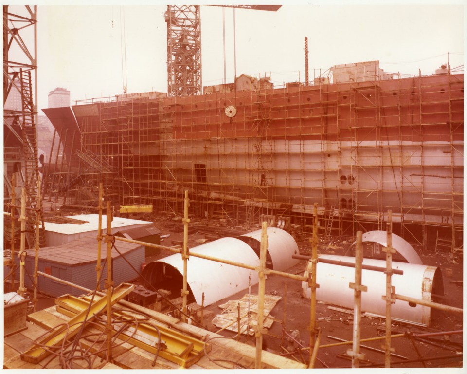 RFA FORT GRANGE
Ship 737, under construction at Scotts, Greenock, 1975.
