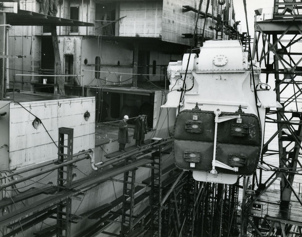 RFA FORT GRANGE
Ship 737, under construction at Scotts, Greenock, 1975.
