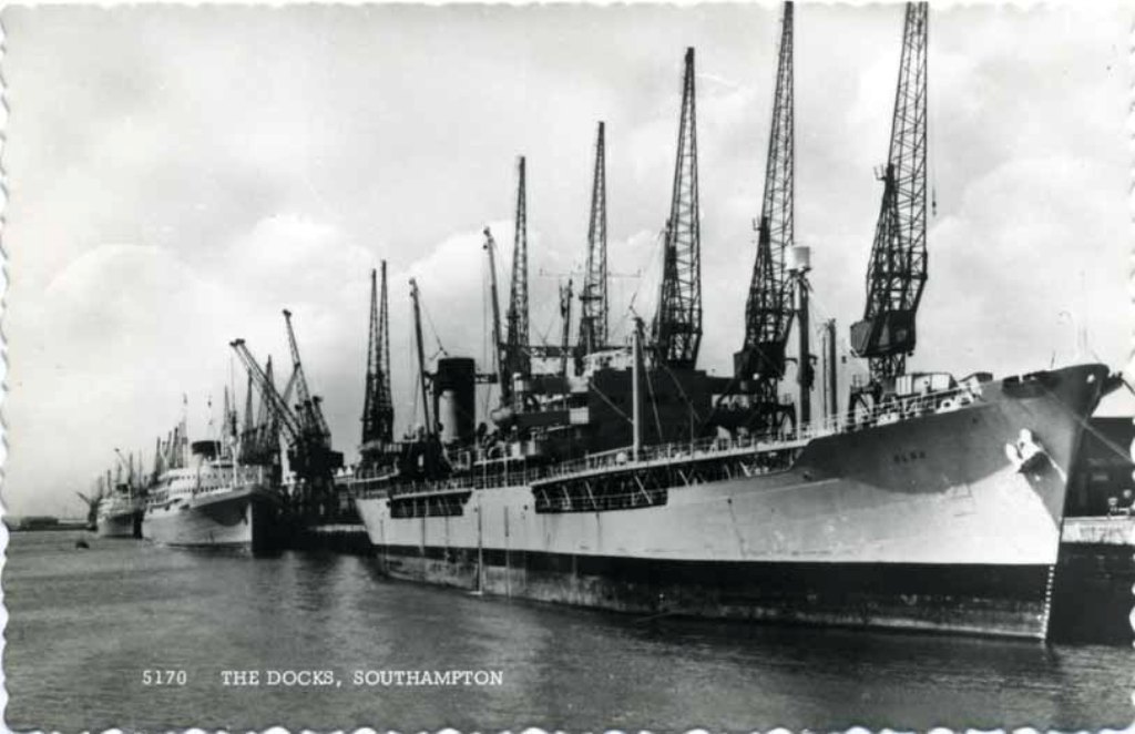 RFA OLNA (2)
Charlesworth Collection
At Southampton Docks.
A Dearden & Wade postcard
