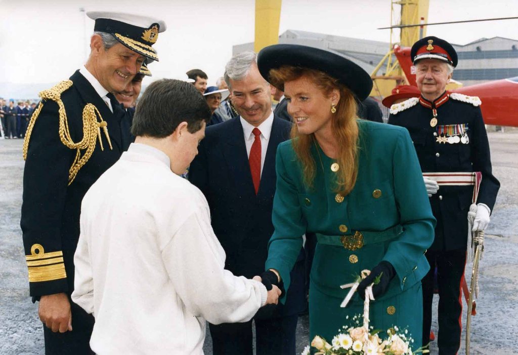 HRH The Duchess of York
RFA FORT VICTORIA, naming ceremony 12 June 1990.
