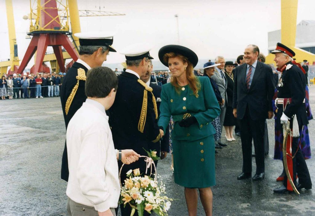 HRH The Duchess of York
RFA FORT VICTORIA, naming ceremony 12 June 1990.
