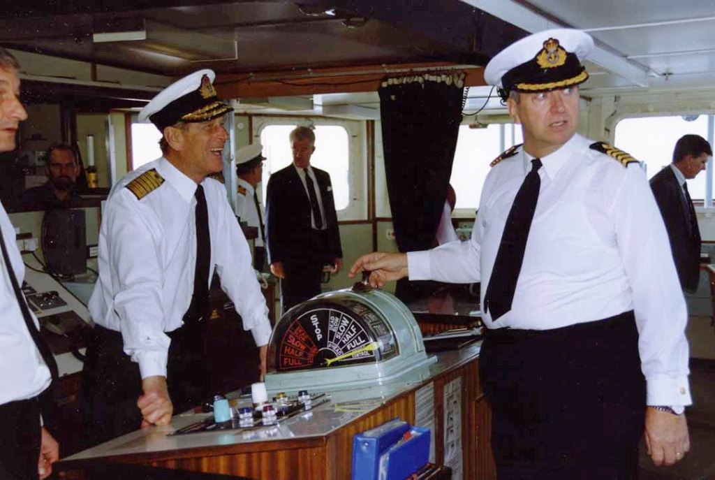 HRH Prince Philip
RFA FORT GRANGE. Trafalgar Day 1993 in the Adriatic.
Captain Peter Nelson.
