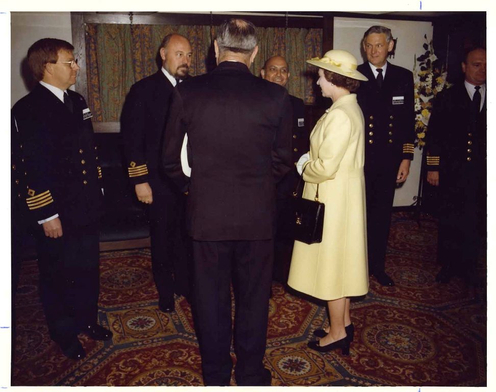 RFA FORT AUSTIN
Royal visit at Portland, June 1981.
CEOs Martin Ellam, Alex Wilson, Nana Karsondas, Captains John Roddis & David Lench.
