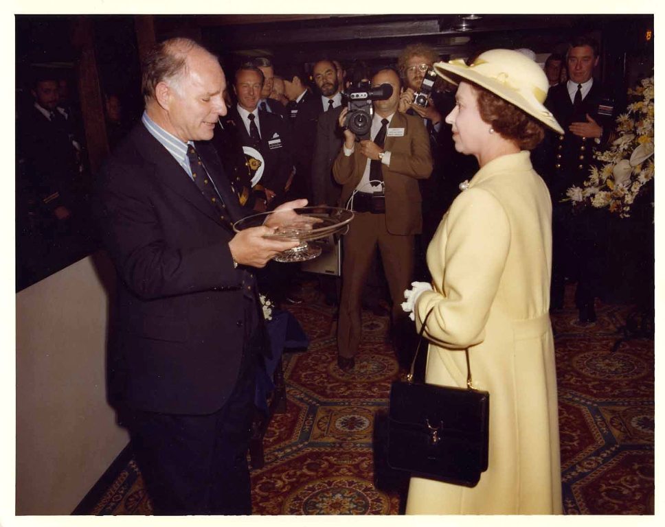 RFA FORT AUSTIN
Royal visit at Portland, June 1981.
Presentation by Ken Pritchard. Tony Kemp, Mike Holder & Stuart Pearce.
