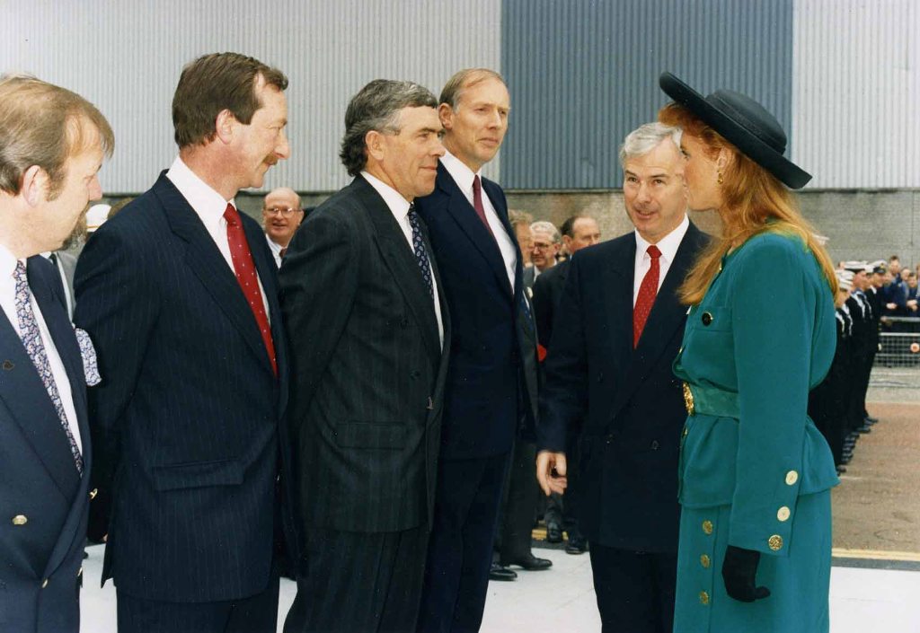 HRH The Duchess of York
RFA FORT VICTORIA, Naming ceremony, Belfast, 12 June 1990.
