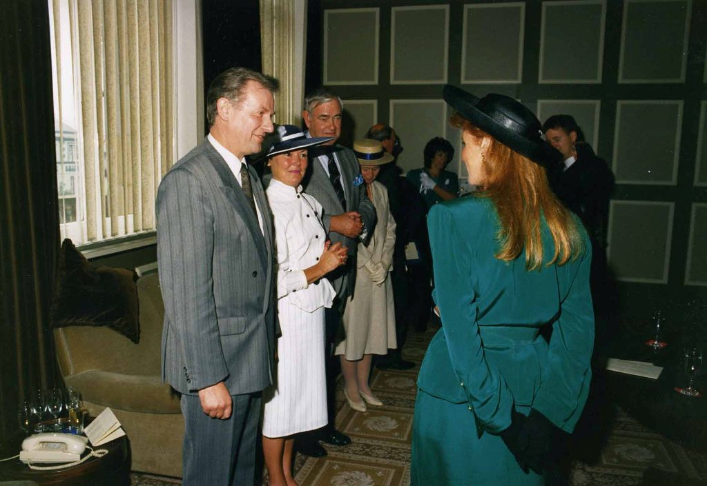 HRH The Duchess of York
RFA FORT VICTORIA, Naming ceremony, Belfast, 12 June 1990.
