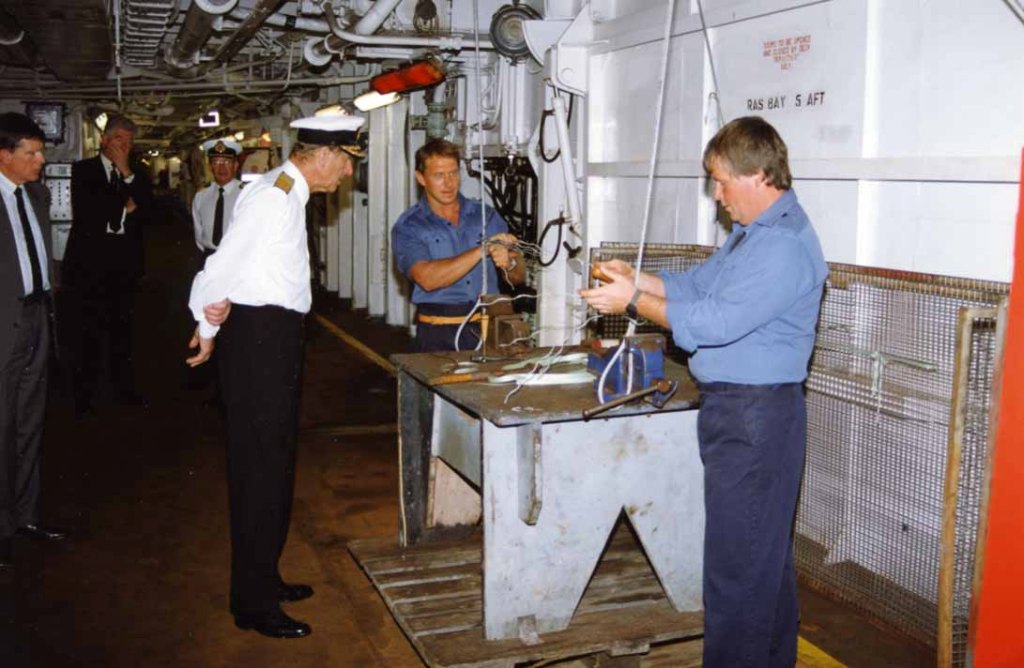 HRH Prince Philip
RFA FORT GRANGE. Trafalgar Day 1993 in the Adriatic.
PO(D) J Wilkes
