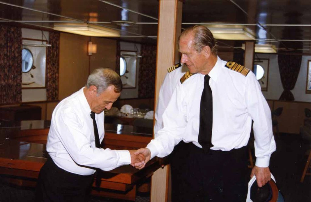 HRH Prince Philip
RFA FORT GRANGE. Trafalgar Day 1993 in the Adriatic.
PO Steward Pisani
