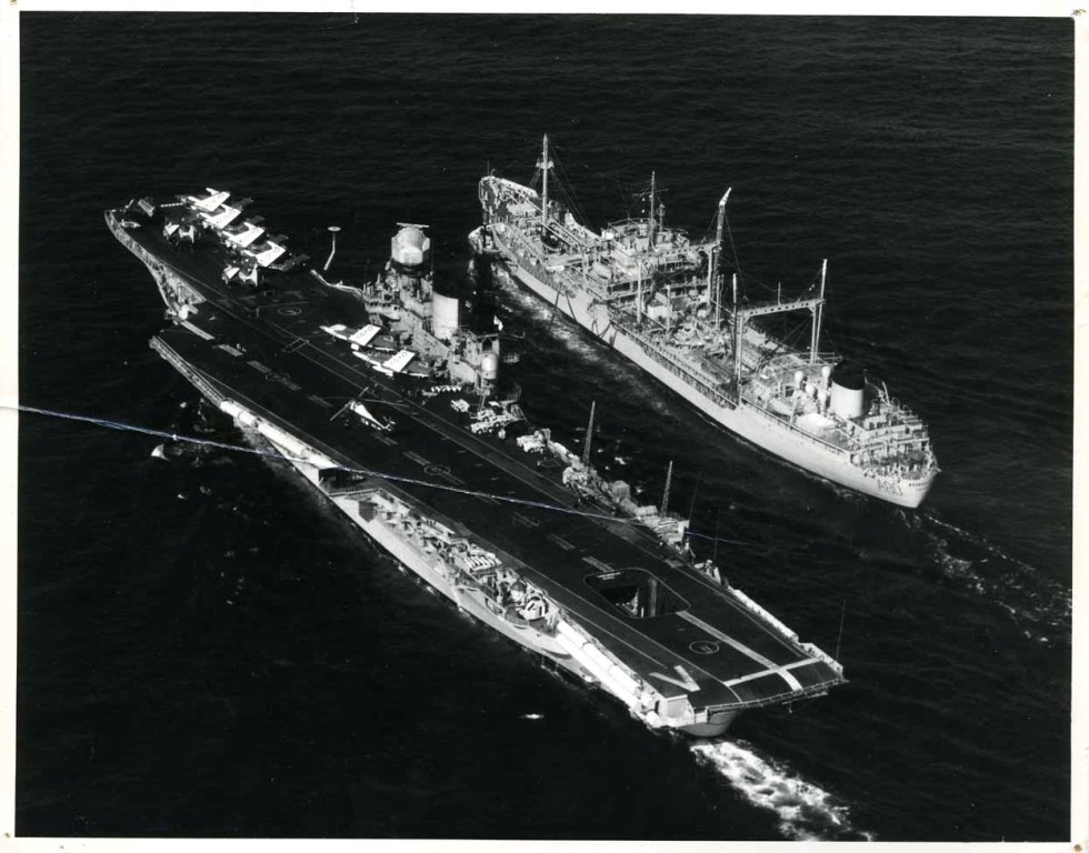 RFA ORANGELEAF (2)
Refuelling HMS Victorious May 1966.
Damaged print, negative held.

