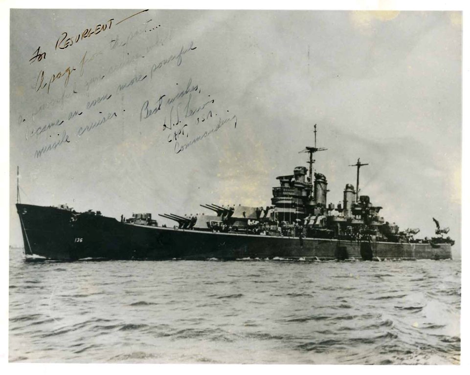 USS CHICAGO
Framed photo with inscription for Resurgent.
