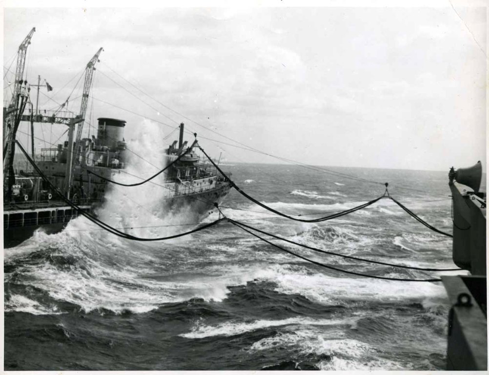 RFA TIDERANGE
Refuelling HMS Albion in Eastern Med 1956.
