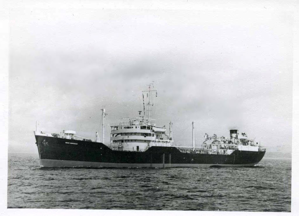 RFA WAVE EMPEROR 1944-1960
Served with the British Pacific Fleet Train during the Second World War. Laid up at Portland 1959. Scrapped Barrow 1960. 
Photo 1955.
