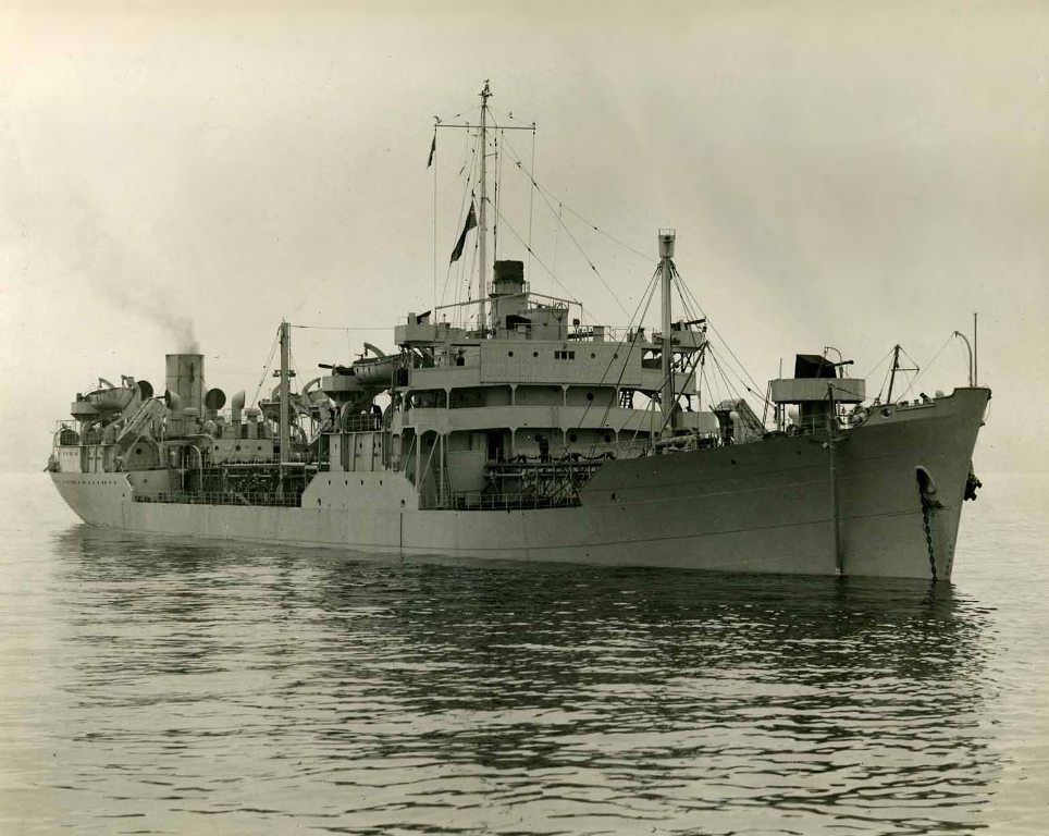 RFA WAVE MONARCH  1944-1960
Empire Venus. Served with the British Pacific Fleet Train during the latter part of the Second World War. Sold 1960 as storage hulk at Le Havre. Scrapped Bilbao 1964. 
Photo 1944.
