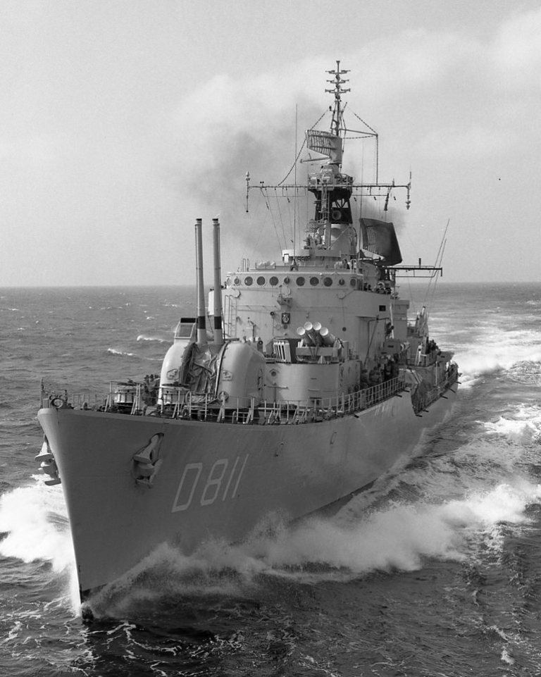 HNlMS GELDERLAND
Wilson Collection
Making an ill-judged approach on Olwen, SW of Gibraltar Straits, 16 March 1970.
